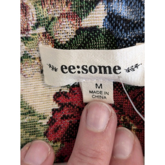 Vintage Style Floral Tapestry Brocade Blazer Scrunch Sleeves  M Y2K 90's NWT - Picture 10 of 14